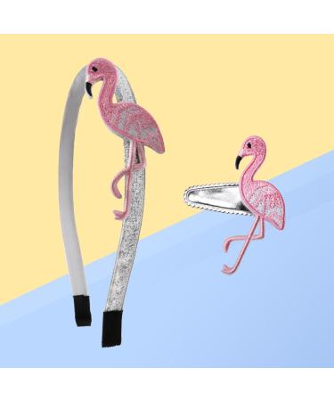 TINKSKY 2pcs Cute Flamingo Headband and Hairpin Set for Girls - Embroidered Flamingo Hair Hoop and Hairpins - Buy Online on GoSupps.com