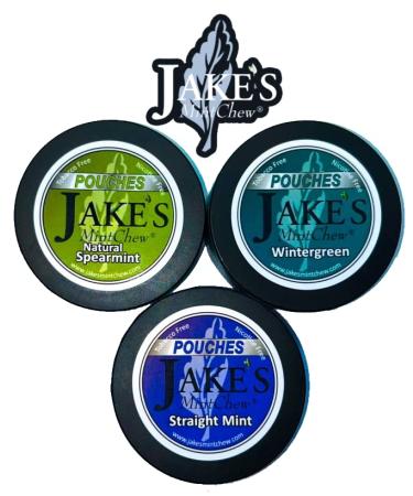 Jake's Mint Chew 3 tin variety pack POUCHES