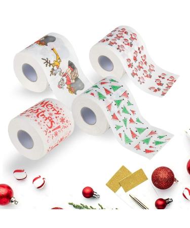 Christmas Printed Toilet Paper Roll 170 Sheets of 3-Layer Cute Pattern Printing Tissue Paper Holiday Bathroom Decorative Paper Towels Xmas Funny Gifts A 1 count (Pack of 1)