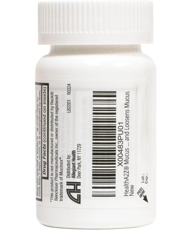 HealthA2Z Mucus Relief Guaifenesin 600 mg 75 Tablets | 12 Hour Expectorant for Chest Congestion Relief | No Benzene | Extended Release - Buy Online on GoSupps.com
