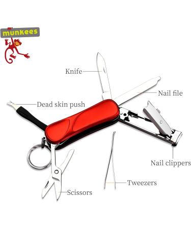 Buy Ace Camp Munkees Multi-Tool Keychain 6 Functions: Nail File Clippers Scissors & More - Portable Gift for Travel - Fast International Shipping - Buy Online on GoSupps.com