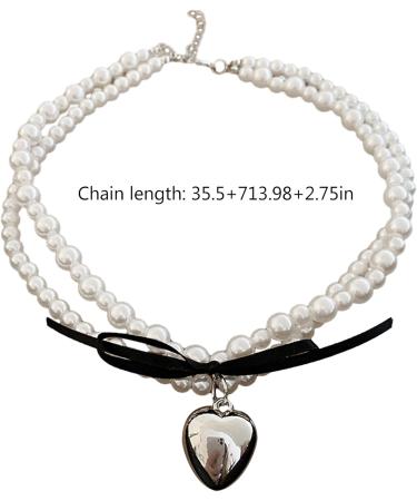 Oralgo's Exquisite Heart Fans Necklace - Elegant Jewelry with Imitation Pearls for Women | Stylish Collarbone Chain - Buy Online on GoSupps.com