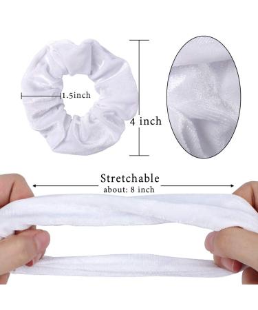 Whavel 12 Pack Velvet Hair Scrunchies - Soft White Elastic Hair Bands - Buy Online on GoSupps.com