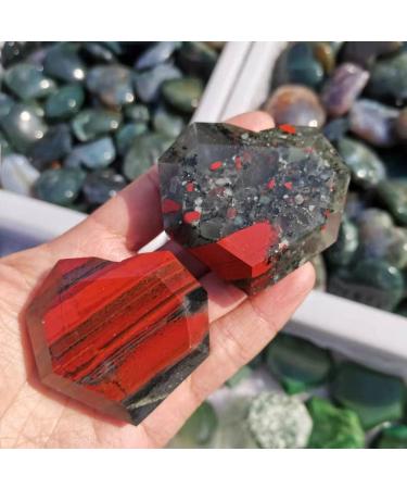 Natural Blood Stone Heart Shaped African Blood Stone Carved Crystal Heart Rocks - Buy Online on GoSupps.com