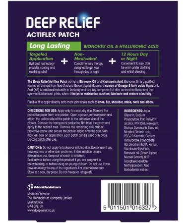 Deep Relief Actiflex Patch 4 Count - Fast-Acting Pain Relief Patch - Buy Online on GoSupps.com