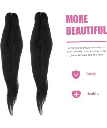 Beavorty braided hair crochet needle for hair ladies wigs wig black easy braids hair gabor wigs for women braiding hair pre stretched pre stretched hair crochet braids hair extension Simple 65X7.5cm Black - Buy Online on GoSupps.com