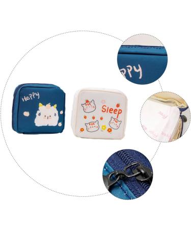 Healeved Mini Money Exchange & Makeup Bag 6-Piece Cotton Pocket Storage for Napkins Change & Essentials | Portable & Large Capacity | White Marinex 12.5x12cm - Buy Online on GoSupps.com