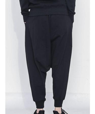 PANEGY Men's Loose Baggy Hip-hop Jogging Harem Pants - Black XL (Waist 29-30 inch) - Buy Online on GoSupps.com