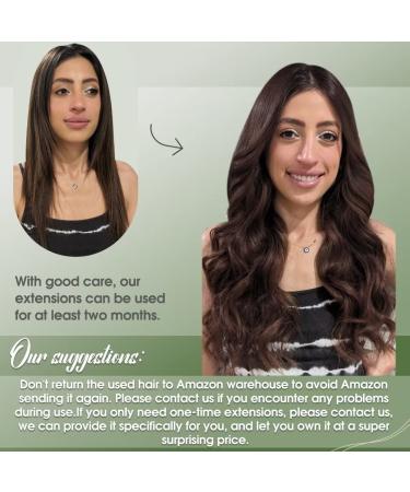 Hetto Brown Clip In Real Hair Extensions - Remy Hair Dark Brown #4 55cm 120g - Premium Quality Clip In Hair Recovery - Buy Online on GoSupps.com
