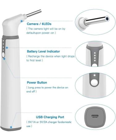 Buy Electric Ear Wax Removal Kit - Wireless Otoscope with 720P HD Camera & 6 LED for Kids & Adults - Buy Online on GoSupps.com