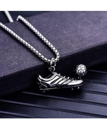 EACHAR Men's Stainless Steel Soccer Pendant Necklace & Keychain Set - 3D Football Hip Hop Jewelry for Soccer Fans | Perfect Gift for Boys, Men, Girls, Women (NL000001) - Buy Online on GoSupps.com