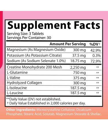 Better Booty BBL Tablets - Glute Builder Supplement for Women | Creatine L-Glutamine Collagen & BCAAs for Booty Gains (90ct - Buy Online on GoSupps.com