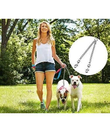 Kissral Metal Double Dog Lead Double Ended Metal Lead for Dogs Durable Dog Chain for Two Dogs 2 Way No Tangle Coupler Double Pet Dog Chain Lead Leash for Walking Training (4.0mm70cm) - Buy Online on GoSupps.com