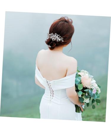 Mikinona Rhinestone Tuck Comb Flower Side Comb Side Combs Bridal Hair Comb Weeding Bride Hair Accessories Wedding Accessories Hair Comb for Women Rhinestone Leaf Hairpin Hair Jewelry Metal - Buy Online on GoSupps.com