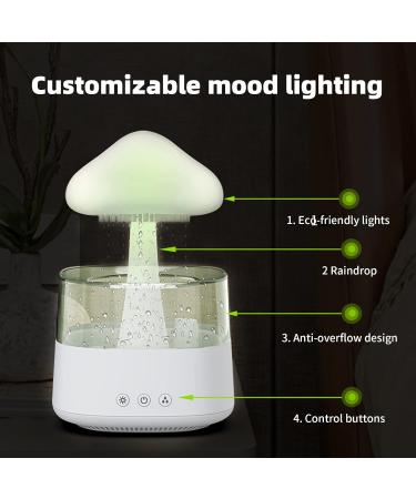 Buy Rain Cloud Humidifier & Mushroom Lamp - 7 Color LED Air Diffuser & Rain Sounds for Kids' Rooms | International Shipping Available - Buy Online on GoSupps.com