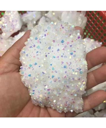 200g-280g Natural Rainbow White Aura Angel Quartz Crystal Stone Cluster 1pc HOMEZHOU - Buy Online on GoSupps.com