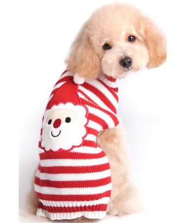 BOBIBI Dog Sweater Christmas Pet Cat Winter Knitwear Warm Clothes Medium Santa-1