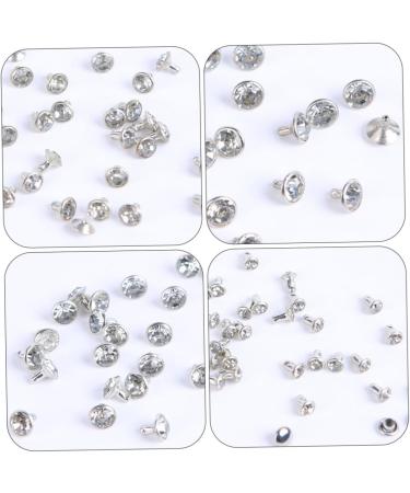 STOBOK 200 Sets Diamond Stud Rivets Decor Silver Studs Rivets for Leather Handmade Rivets Metal Accessories 0.8X0.8X1CM As Shown - Buy Online on GoSupps.com