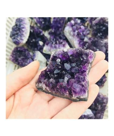 Stone Crafts Purple Feng Shui Natural Amethyst Crystal Quartz Drusy Geode Cluster Stone Decoration Ornament kaixun 1PC 40g-55g