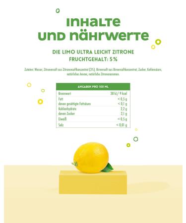 Granini Ultra Light Lemon Soda - 6x1L | Refreshing Vegan 9kcal/100ml No Sweeteners or Preservatives - Buy Online on GoSupps.com