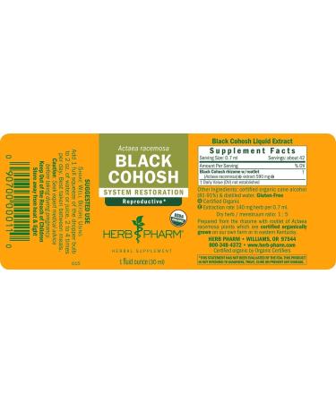Herb Pharm Organic Black Cohosh Extract - 1 fl oz | Female Reproductive Support - Buy Online on GoSupps.com