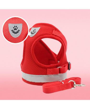 Meioro Reflective Dog Harness with Leash - Soft Padded Adjustable Vest for Small & Medium Dogs and Cats - Black & Red XL Size (47-5cm) - Buy Online on GoSupps.com