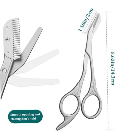 Eyebrow Scissors with Comb 5.63" Stainless steel Brow Scissors Rustproof Eye Brow Trimmer for Ladies Trimming Scissors with Non slip Handle for Home Travel - Buy Online on GoSupps.com