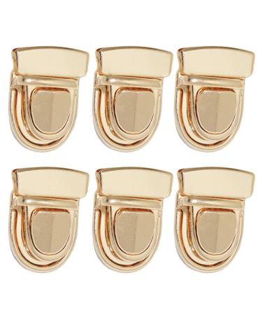 Nifocc Tuck Lock Clasp Catch Purse Thumb Lock Purse Buckle Fasteners Wallet Buckle Purse Metal Clasp Locks for DIY Craft Wallets Bag Leather Handbags Making Gold 6 Pcs