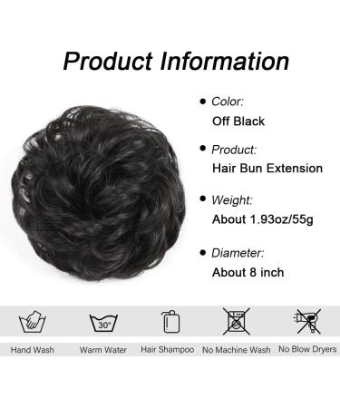 RPAEOY Messy Hair Bun Extensions Curly Wavy Hair Scrunchies for Women Girls Human Hair Donut Updo Ponytail Hair Extensions Hair Donut Hair Chignons Hair Accessories (Black) - Buy Online on GoSupps.com
