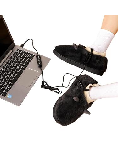 Buy USB Electric Foot Warmers - Plush Winter Slippers for Men (Gray 44-45 Light Green 42-43) | Cozy Heat & Comfort - Buy Online on GoSupps.com