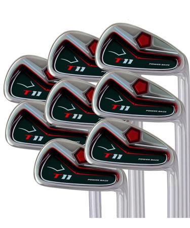 T11 Power Back Tall Iron Set 4-SW Custom Made Golf Clubs Right Hand Regular R Flex Steel Shafts MIDSIZE Grips +1" Longer Men's Standard Irons