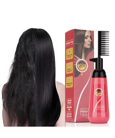 CIWICH Argan Oil & Keratin Straight Hair Cream - Hair Straightener Treatment With Brush, Hair Straightening Treatment For Curly Hair, Light Fragrance & Suitable For All Hair Types 4.5 Fl Oz