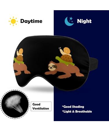 Slow Turtle and Snail Riding Sloth Sleep Mask - Adjustable Eye Cover for Sleeping and Travel - Buy Online on GoSupps.com