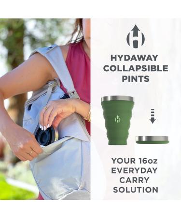 HYDAWAY Collapsible Pint | Portable Packable Drink Cup - 16oz Capacity Fern Green - Buy Online on GoSupps.com