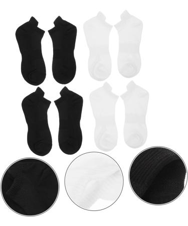 minkissy 4 Pairs Combed Cotton Socks Low-cut Liners Socks Unisex Socks Summer Socks All Season Cotton Socks Breathable Sports Stockings Sports Breathable Stockings Low-cut Liner Socks White black 21x5x0.3cm - Buy Online on GoSupps.com