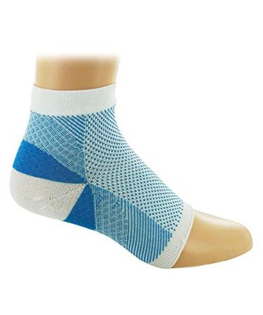 Prestige Medical Plantar Fasciitis Sock White and Sky Blue Medium 2.5 Ounce