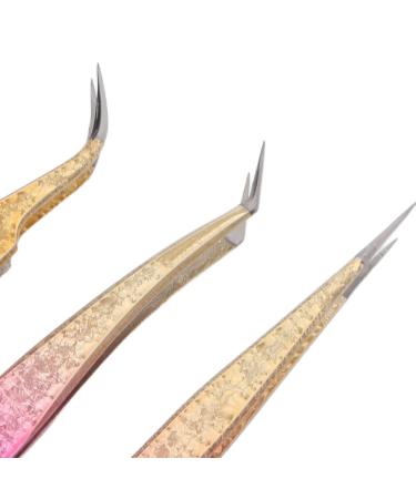 3-Part Stainless Steel Nail Art Tweezers Set - Precision Tweezers for Manicure Rhinestones Electronics & Jewelry - Buy Online on GoSupps.com