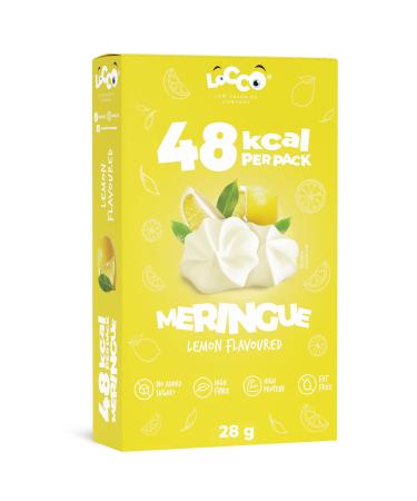 LOCCO Low Calorie Meringues | CA. 1 5 kcal Per Meringue | Low Calorie High Protein Snack | No Added Sugar | No Palm Oil & Fat Free | Lemon Flavour - Buy Online on GoSupps.com