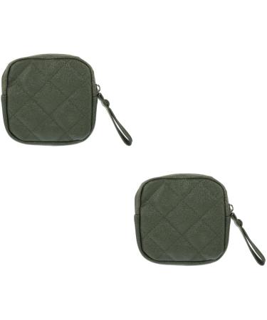 Lurrose makeup pocket 2 pieces of napkin storage bag Napkin torment bag Tampon-pad bag Small storage bag Portable make-up bag make-up bag for trips greenx2stk 12.5x12.5x2cmx2pcs