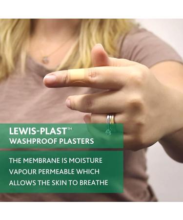 Box of 100 Lewis-Plast Premium Assorted Breathable Washproof Plasters - Medical Grade Waterproof Plaster for Fast Wound Healing - Buy Online on GoSupps.com