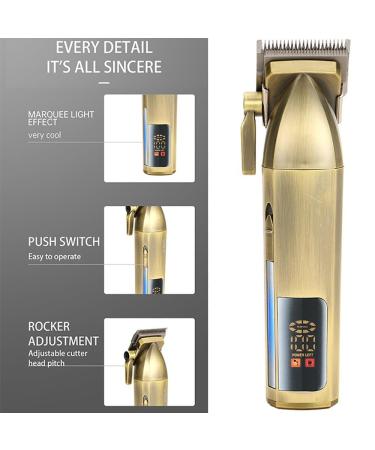 Rechargeable Hair Clippers with LCD Display | Copper Hair Salon Trimmer - International Shipping Available - Buy Online on GoSupps.com