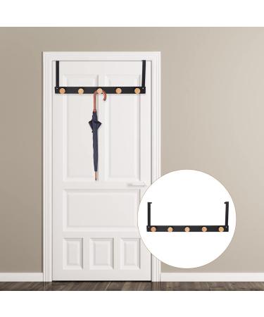 Holibanna Door Hook Coat Hangers Hat Hooks Towel Rack Backpack Hooks Wall Metal Door Hanger Clothing Row Hook 50X8cm Black - Buy Online on GoSupps.com
