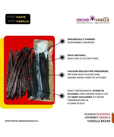 Ugandan Vanilla Gourmet Grade-A Beans For Extract And Baking By Weight (1/2 Lb (Pack of 1)) - Buy Online on GoSupps.com