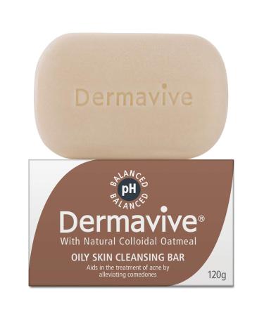Oily Skin Cleansing Bar Cleansing Soap-Free Bar with Colloidal Oatmeal Aids in Acne Treatment Natural Oatmeal Bar Gentle & Effective on Oily Prone Skin 120g
