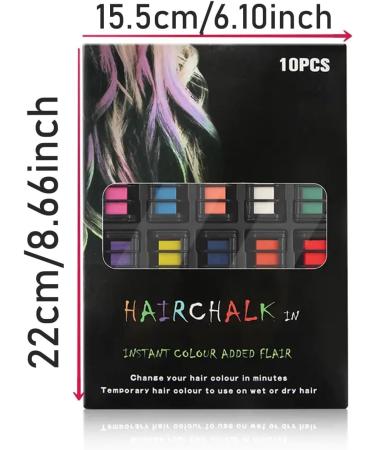 10 Colors Temporary Hair Chalk Comb Set for Girls Non-Toxic Easy Washable Hair Dye Colourful Hair Dyeing Kit with Disposable Haircolor Sticks Hair Chalk Powder and Comb - Buy Online on GoSupps.com