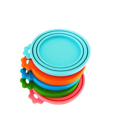 DYBEN Pet Can Covers/Universal BPA Free & Dishwasher Safe/Silicone Pet Food Can Lid Covers 5 pack