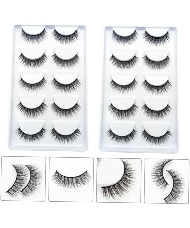 Beavorty 10 Pairs Fake eyelashes reusable eyelashes natural look magnetic lashes fluffy natural eyelashes false eyelashes for beginners short fake eye lashes chemical fiber make up 5d - Buy Online on GoSupps.com