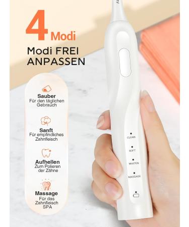 Brosse   Dents lectrique Sonique Touchbeauty - 6 T tes 4 Modes IPX7 tanche - Blanc - Buy Online on GoSupps.com