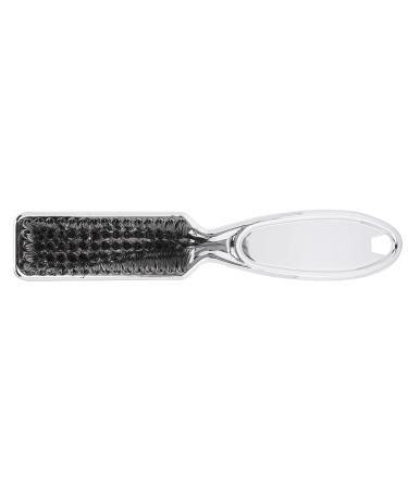 Neck Brush Barber Neck Duster Light Weight Soft Bristles Electroplated Silver Handle for Combing Beard for Sweeping Hair