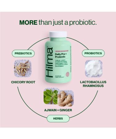 Hilma Healthy Gut & Bloat Support Bundle - Gas & Bloat Relief (50 Vegan Capsules) with Lemon Balm Fennel & Peppermint Leaf + Daily Pre & Probiotic with Herbs (60 Vegan Capsules) for a Healthy Gut - Buy Online on GoSupps.com